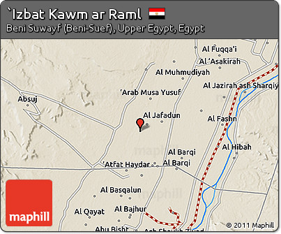 Shaded Relief 3D Map of `Izbat Kawm Ar Raml