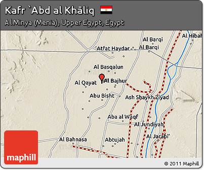 Shaded Relief 3D Map of Kafr `Abd Al Khāliq