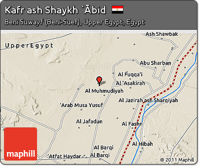 Shaded Relief 3D Map of Kafr Ash Shaykh `Ābid