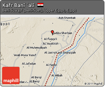 Shaded Relief 3D Map of Kafr Banī `alī