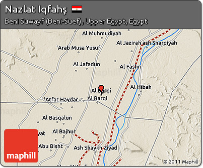 Shaded Relief 3D Map of Nazlat Iqfahş