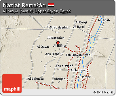 Shaded Relief 3D Map of Nazlat Ramaḑān
