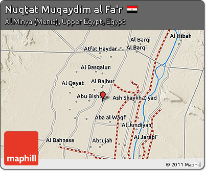 Shaded Relief 3D Map of Nuqţat Muqaydim Al Fa'r