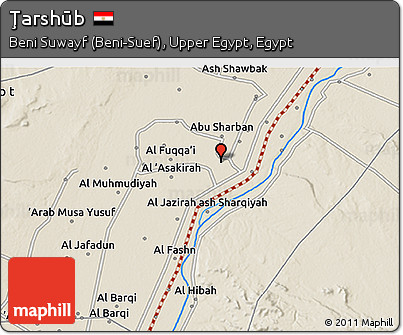 Shaded Relief 3D Map of Ţarshūb