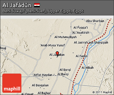 Shaded Relief 3D Map of Al Jafādūn