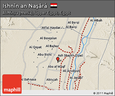 Shaded Relief 3D Map of Ishnīn An Naşārá