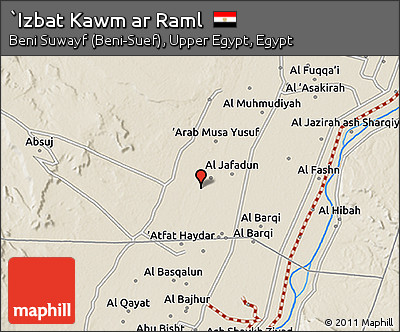 Shaded Relief 3D Map of `Izbat Kawm Ar Raml