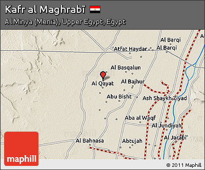 Shaded Relief 3D Map of Kafr Al Maghrabī