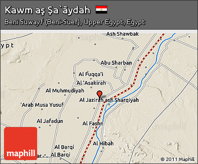 Shaded Relief 3D Map of Kawm Aş Şa`āydah