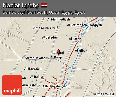 Shaded Relief 3D Map of Nazlat Iqfahş