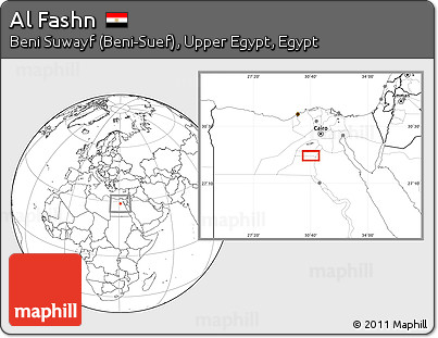 Blank Location Map of Al Fashn