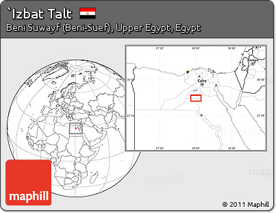 Blank Location Map of `Izbat Talt