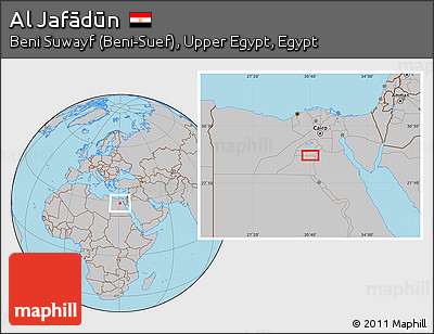 Gray Location Map of Al Jafādūn