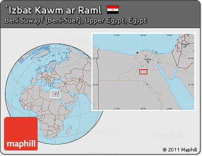 Gray Location Map of `Izbat Kawm Ar Raml