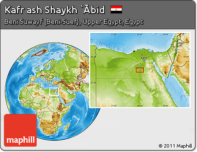 Physical Location Map of Kafr Ash Shaykh `Ābid