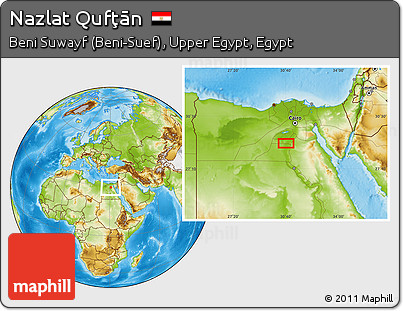 Physical Location Map of Nazlat Qufţān