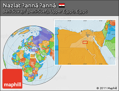 Political Location Map of Nazlat Ḩannā Ḩannā