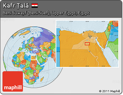 Political Location Map of Kafr Ţalā