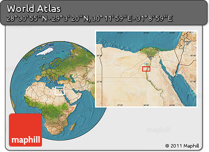 Satellite Location Map of the Area around 28° 47' 8" N, 30° 40' 29" E