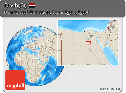 Shaded Relief Location Map of Dashţūţ