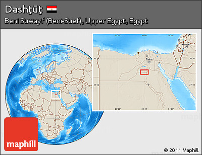 Shaded Relief Location Map of Dashţūţ