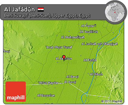 Physical Map of Al Jafādūn
