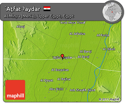 Physical Map of `Aţfat Ḩaydar