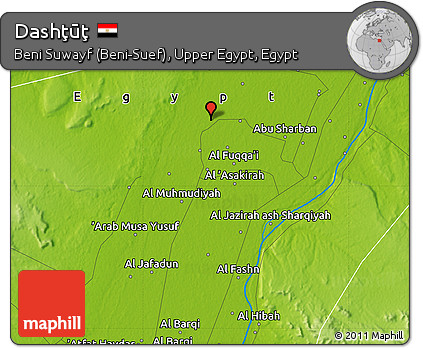 Physical Map of Dashţūţ