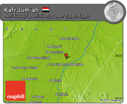 Physical Map of Kafr Jum`ah