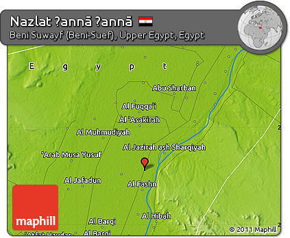 Physical Map of Nazlat Ḩannā Ḩannā