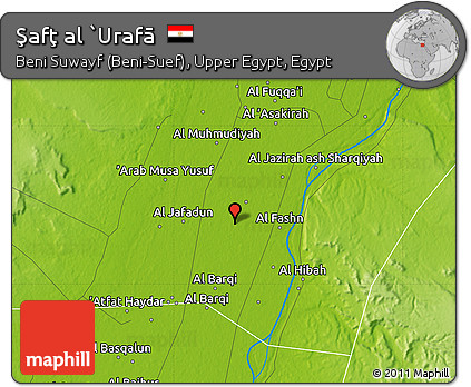 Physical Map of Şafţ Al `Urafā