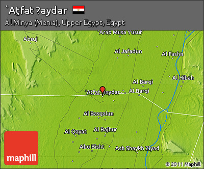 Physical Map of `Aţfat Ḩaydar