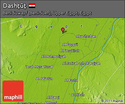 Physical Map of Dashţūţ
