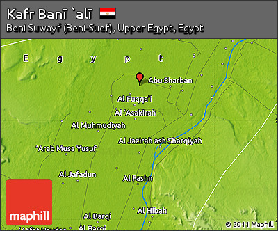 Physical Map of Kafr Banī `alī