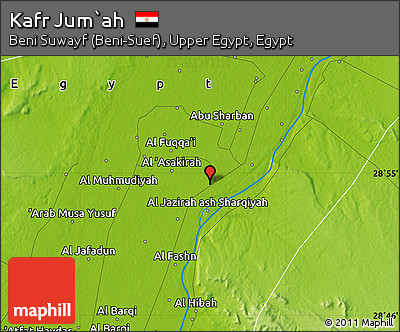 Physical Map of Kafr Jum`ah