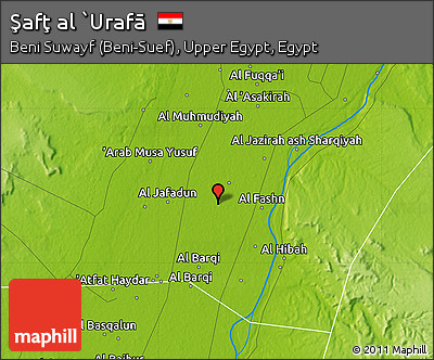 Physical Map of Şafţ Al `Urafā