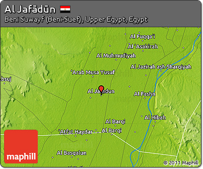 Physical Map of Al Jafādūn