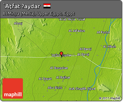 Physical Map of `Aţfat Ḩaydar