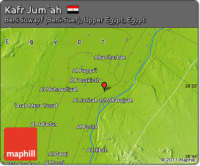 Physical Map of Kafr Jum`ah