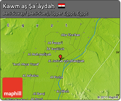 Physical Map of Kawm Aş Şa`āydah