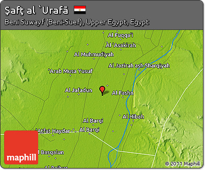 Physical Map of Şafţ Al `Urafā