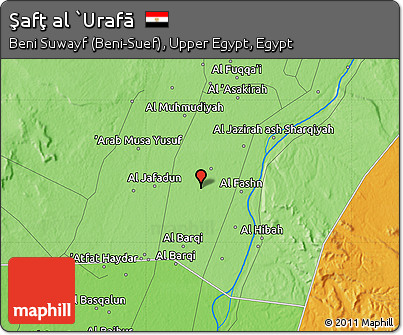 Political Map of Şafţ Al `Urafā