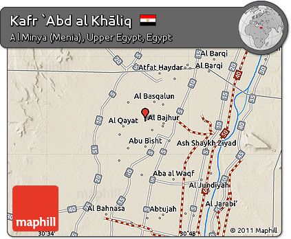 Shaded Relief Map of Kafr `Abd Al Khāliq
