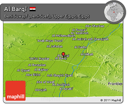 Physical Panoramic Map of Al Barqī