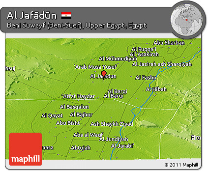 Physical Panoramic Map of Al Jafādūn