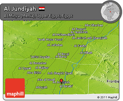 Physical Panoramic Map of Al Jundīyah