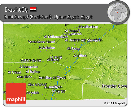 Physical Panoramic Map of Dashţūţ