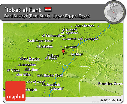 Physical Panoramic Map of `Izbat Al Fant