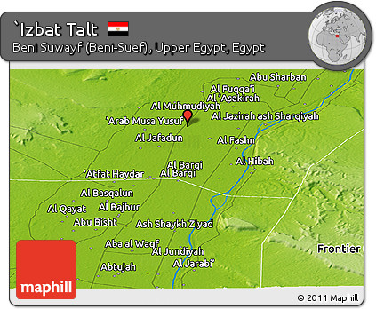 Physical Panoramic Map of `Izbat Talt