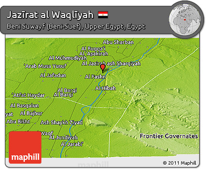 Physical Panoramic Map of Jazīrat Al Waqlīyah